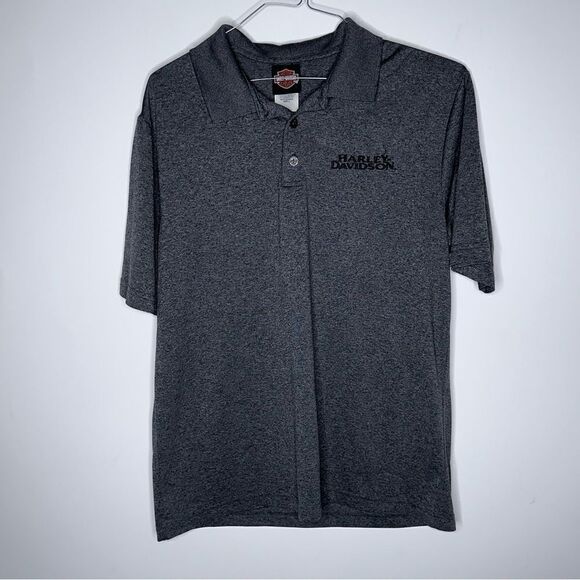 Harley-Davidson‎ Gunmetal Gray Polo with Palm Springs Logo Size Large - Picture 4 of 6